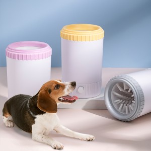 Portatore di rondella del piede portatile per cani di piccole e medie dimensioni con setole di silicone morbida