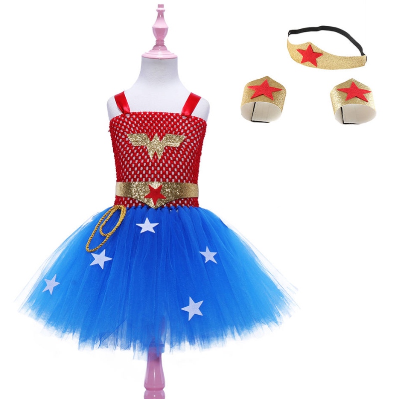 Abito da ragazza Cosplay Dawn of Justice Dress for Girls Kids Kids Superhero Cosplay Costume da festa di Halloween per 2-12 anni