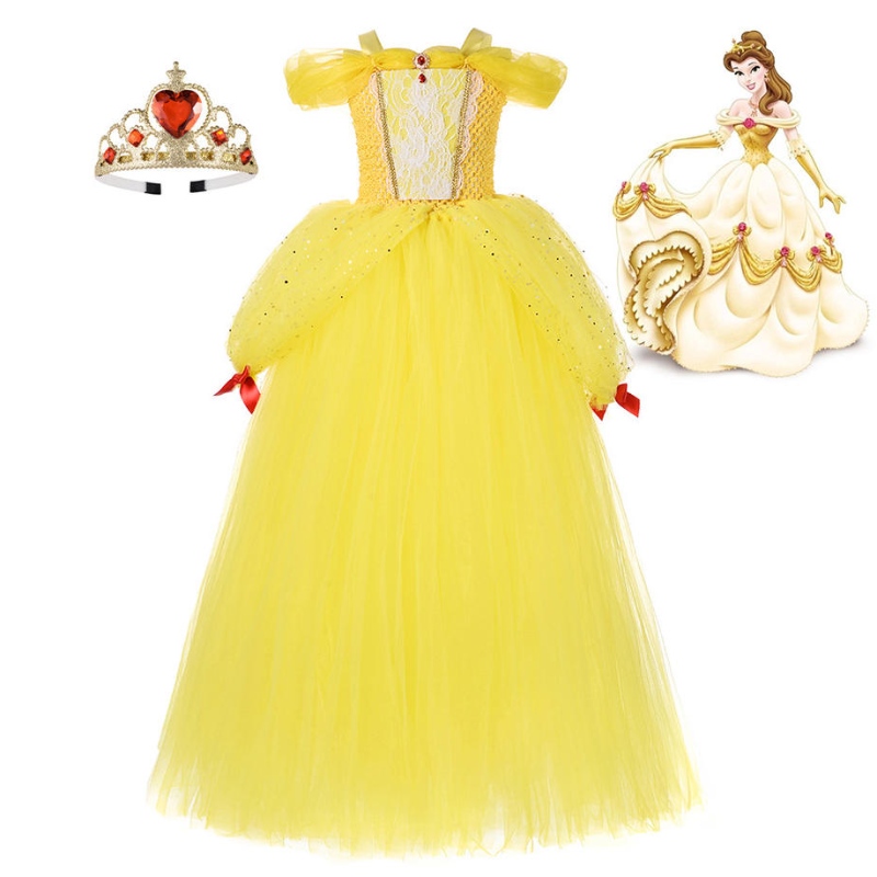 Girl Belle Princess Dress Kids Kids Beauty and the Beast Costume Girl Baby Christmas Princess Birthday Fancy Dress