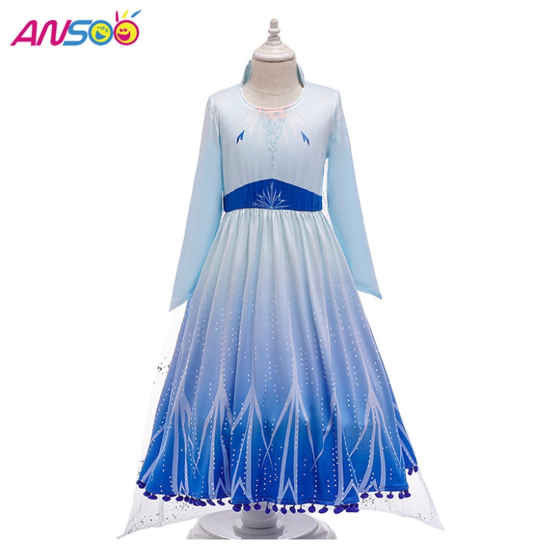 ANSOO CALDA VENDITA ELSA ANNA COSTUME COSPLAY 3PCS A SET GIRLS FILM Abito principessa per ragazze di 2-13 anni