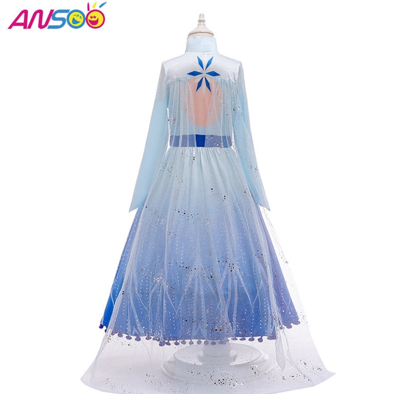 ANSOO CALDA VENDITA ELSA ANNA COSTUME COSPLAY 3PCS A SET GIRLS FILM Abito principessa per ragazze di 2-13 anni