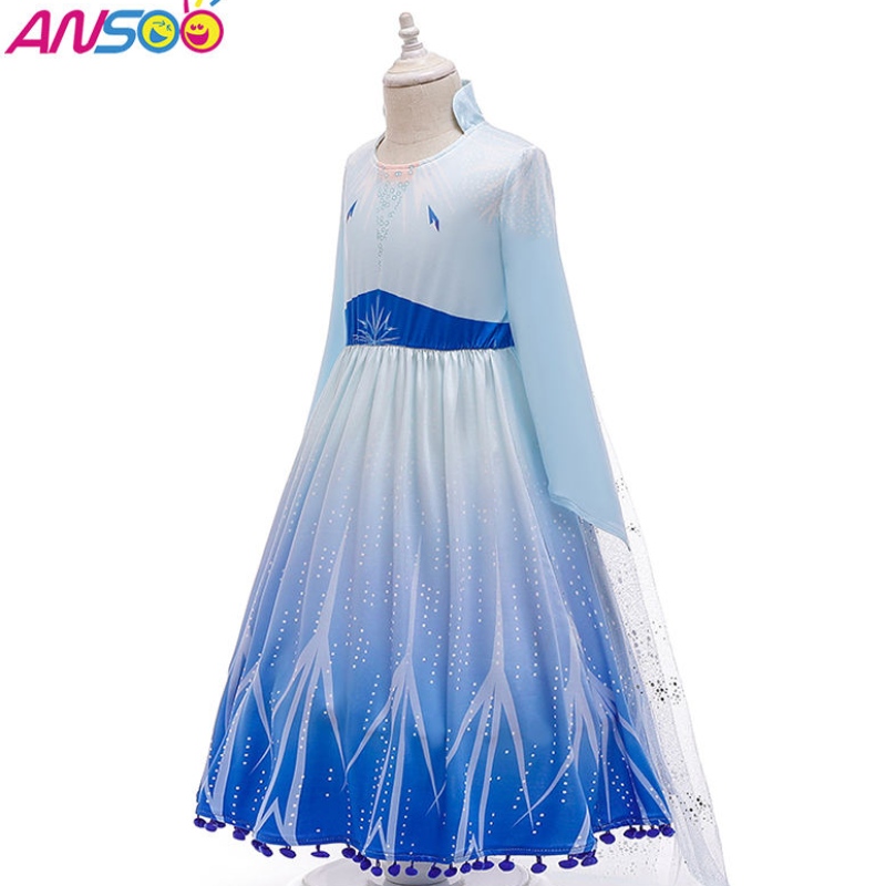 ANSOO CALDA VENDITA ELSA ANNA COSTUME COSPLAY 3PCS A SET GIRLS FILM Abito principessa per ragazze di 2-13 anni