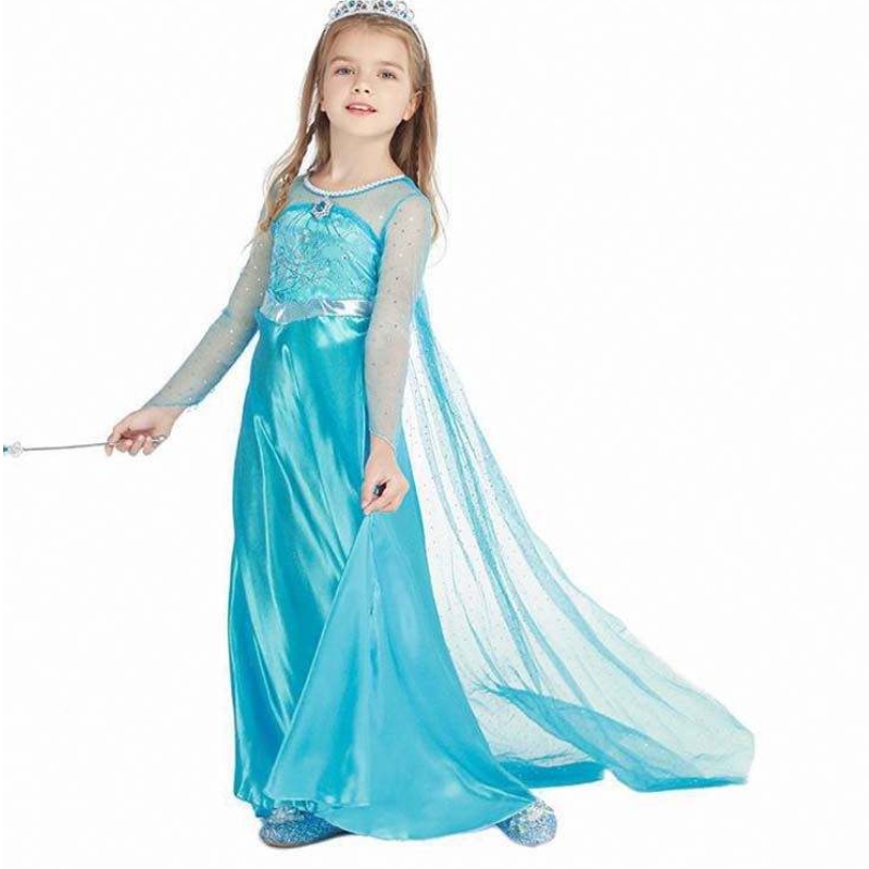 BAMBINO \\ 'Wear Kids Party Cosplay Costume Caseve Lunga Girl Elsa Set di abiti Elsa Anna Dress 3-8T HCGD-001