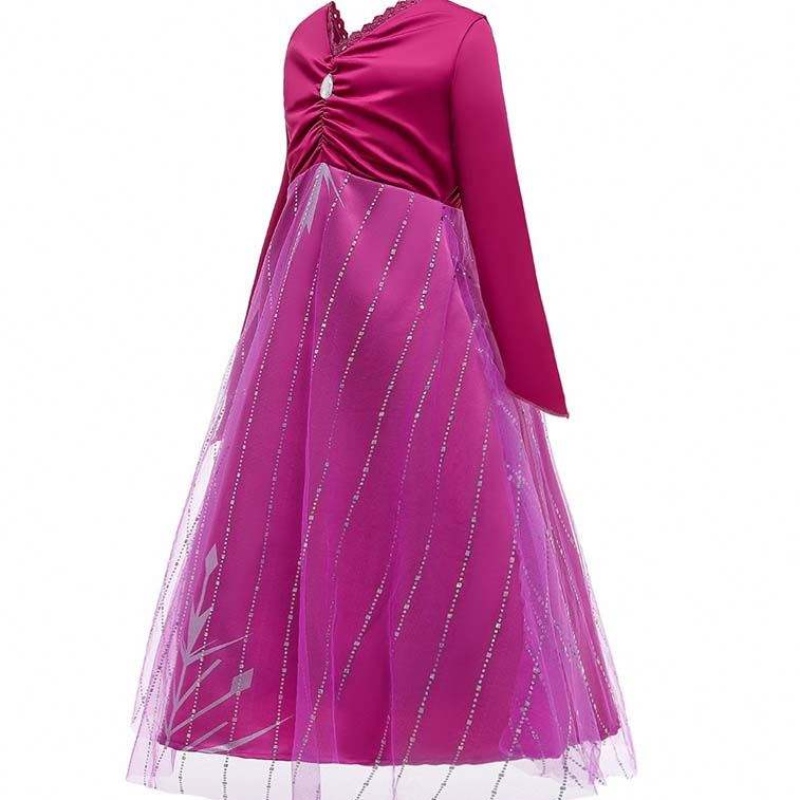 Anna Cosplay Party Vestitidos Girl abbigliamento Red Elsa Costume Princess Elsa Abito per 3-10 anni HCGD-034