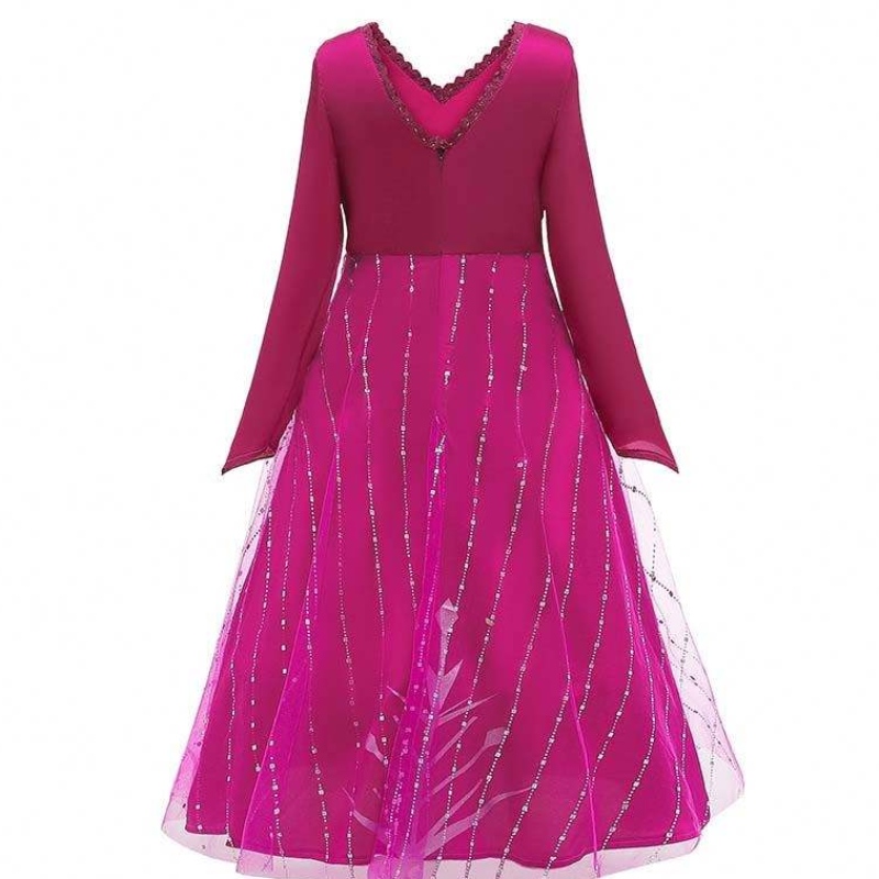 Anna Cosplay Party Vestitidos Girl abbigliamento Red Elsa Costume Princess Elsa Abito per 3-10 anni HCGD-034