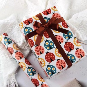 Carta da involucro cartacera stampata per il compleanno logo personalizzato stampato 60 g/70g/80g/90g/100g pacchetto regalo di carta da imballaggio multicolore carta da regalo