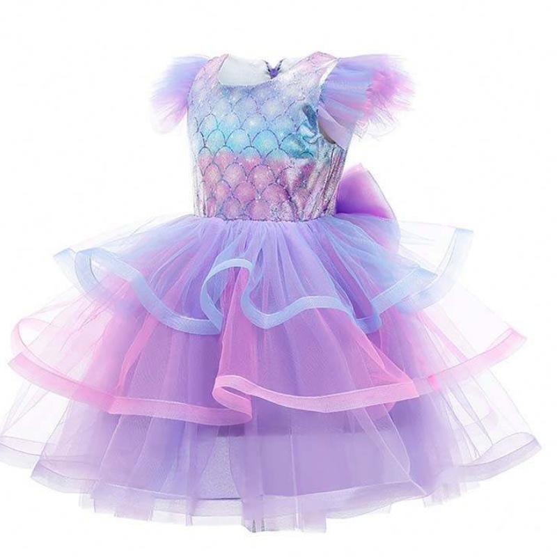 2022 Girls Birthday Party Abito Mermaid Cown Cown Collace Princess Girl Mermaid Dress for Kids Girls HCMM-004