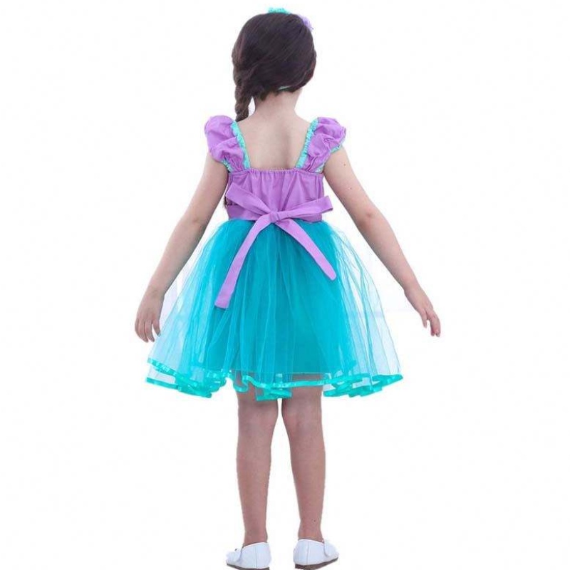 Mermaid Angel Alice Alice Child Principessa Fluffy Blue Mermaid Abito a tema per la bambina HCMM-008