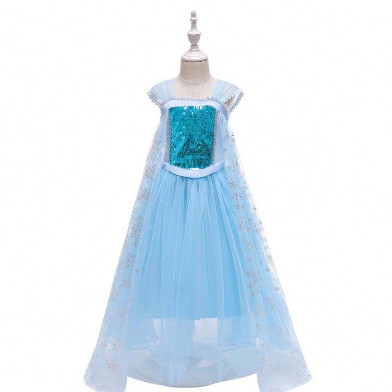 Nuovo costume da performance di Snow Queen Principessa Elsa Blue Dress Halloween Costume BX1705