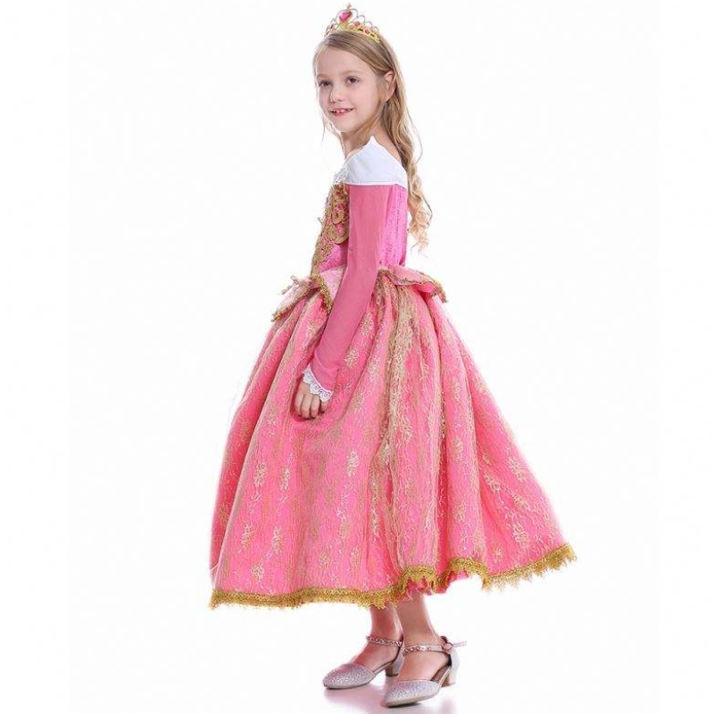 Baige Girls Dress Sleeping Beauty Princess Aurora in pizzo costume da performance per prestazioni