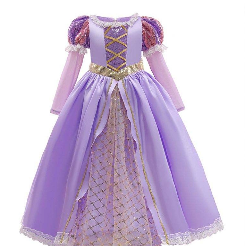 Baige Amazon Hot Sale Abiti per bambini costumi cosplay Halloween Sophia Rapunzel Dress da festa principessa Long Party