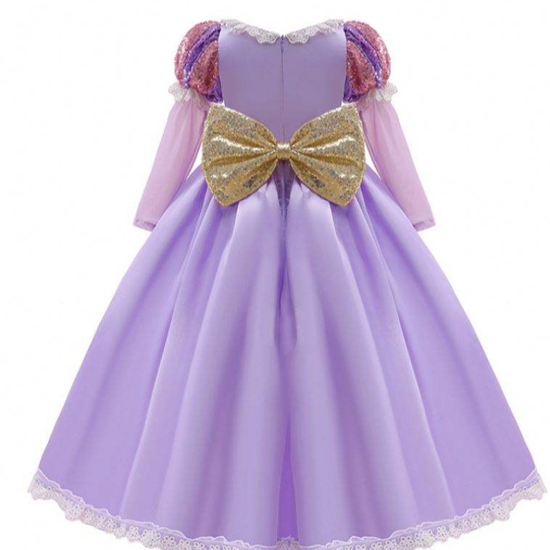 Baige Amazon Hot Sale Abiti per bambini costumi cosplay Halloween Sophia Rapunzel Dress da festa principessa Long Party