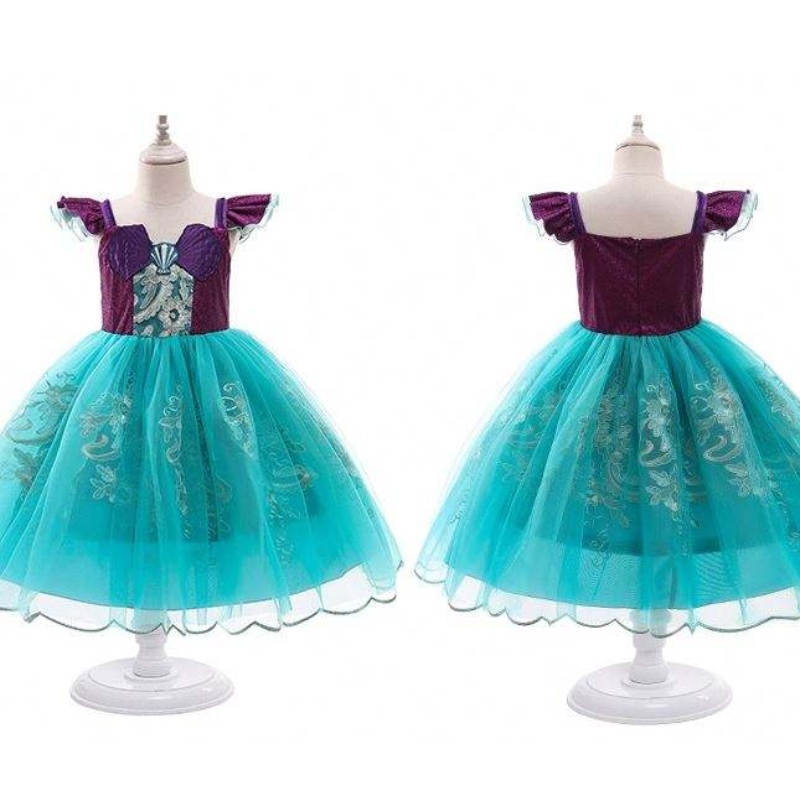 Baige Girls Mermaid Ariel Princess Dress costumi cosplay per la sirena per bambina vestito per bambini abbigliamento di Halloween