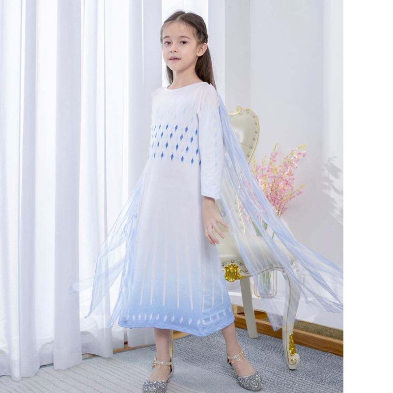 Baige White Princess Elsa Dress Girls Dresses Halloween Costumes for Kids TV&Movie costumi