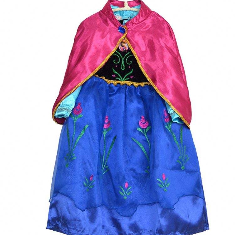 Abbigliamento per bambini all'ingrosso abiti da abbigliamento per bambini Elsa Girls Dress Long Maniche con Cape BXDCPF