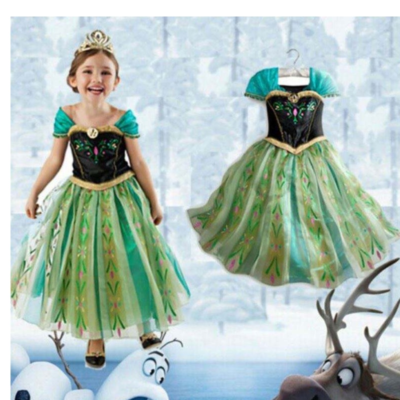 Elsa all'ingrosso bambina festa indossare abiti da cosplay abito da principessa Disny bxlsxb