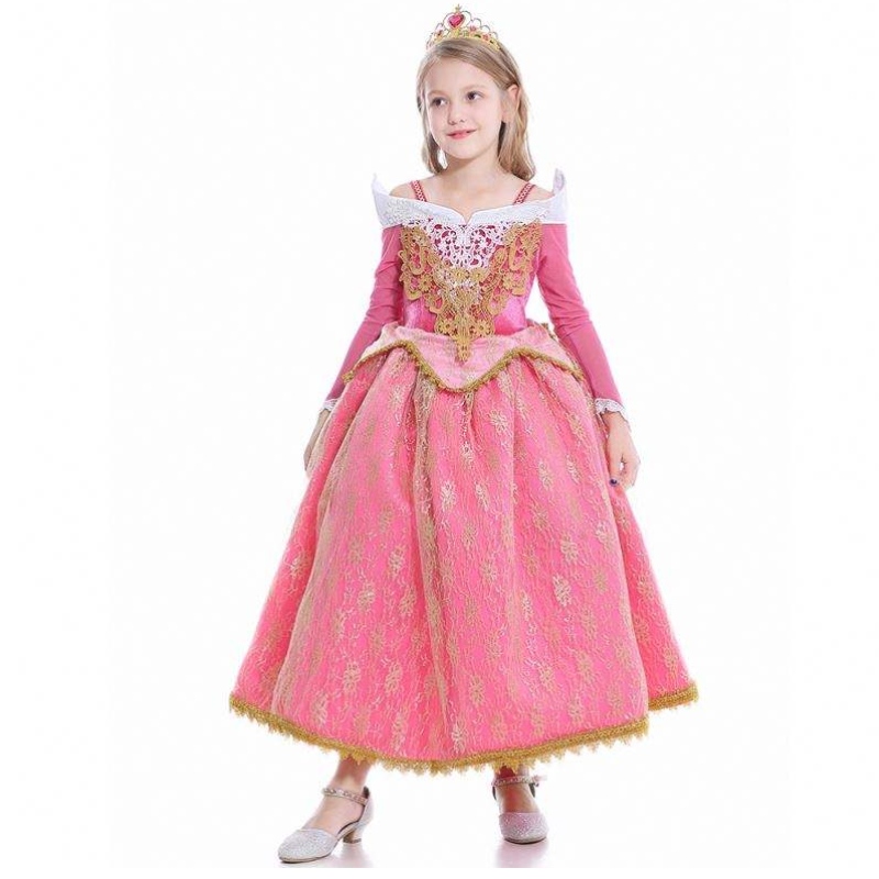 Baige 2021 Nuove ragazze cosplay Elsa Dresses Kids Abito abiti in poliestere Anna Princess Party Dress