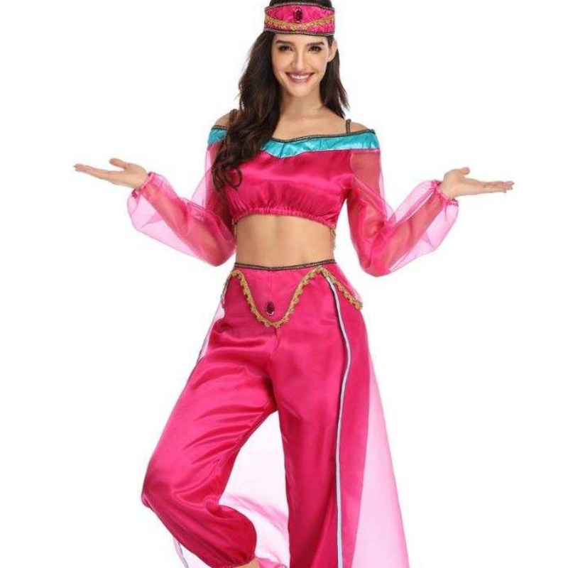 Donne sexy all'ingrosso Sleeve lunga Araba India Jasmine Principessa Costume Halloween Faita Goddess Goddess Costume Cosplay