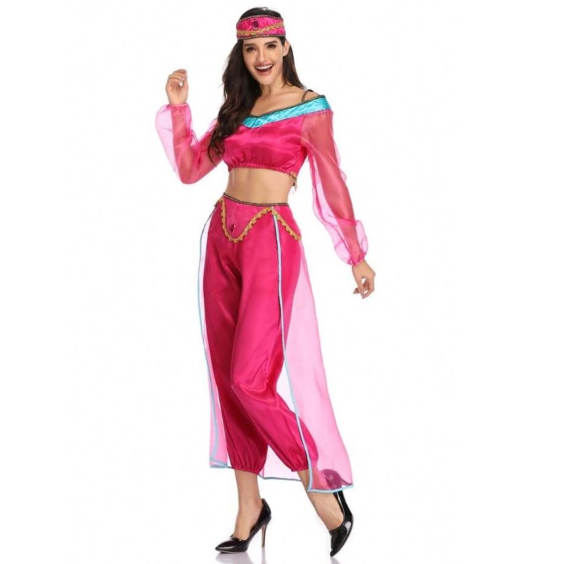 Donne sexy all'ingrosso Sleeve lunga Araba India Jasmine Principessa Costume Halloween Faita Goddess Goddess Costume Cosplay