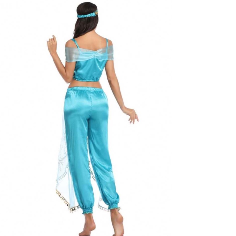 Jasmine sexy all'ingrosso pantaloni pantaloni da donna costume principessa costume adulta arabica danzatrice costume principessa jasmine cosplay