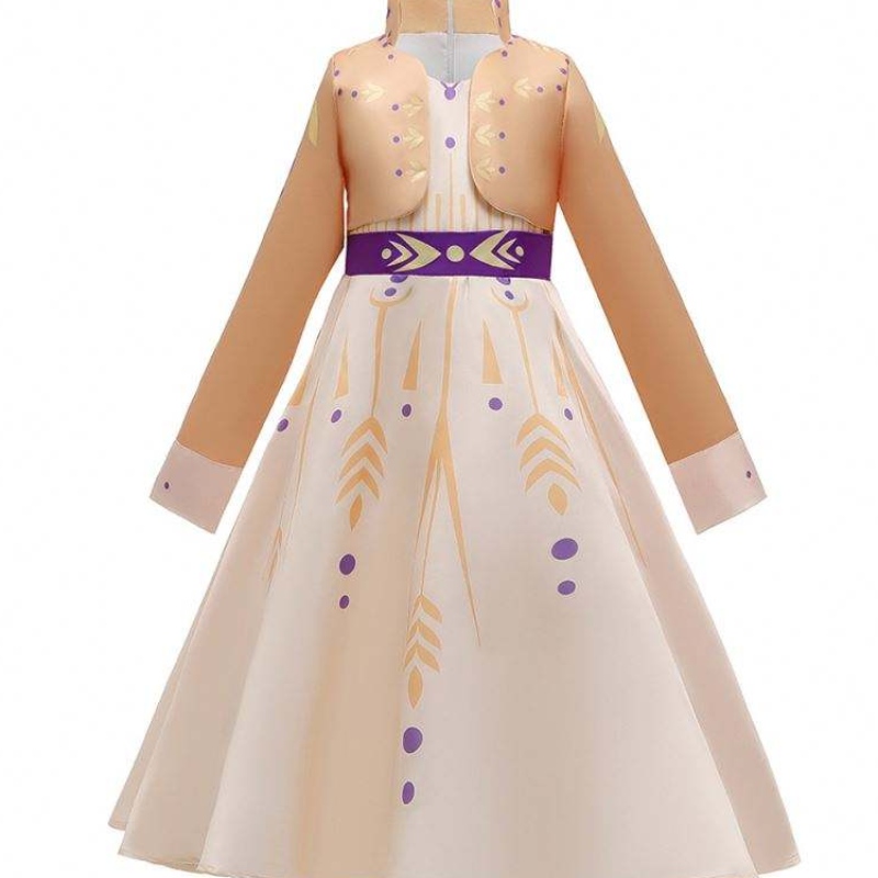 Principessa Elsa Winter Dress Girls Girls Manica lunga Frozen2 Costume Halloween bambini Rapunzel Tiana Mulan Cosplay