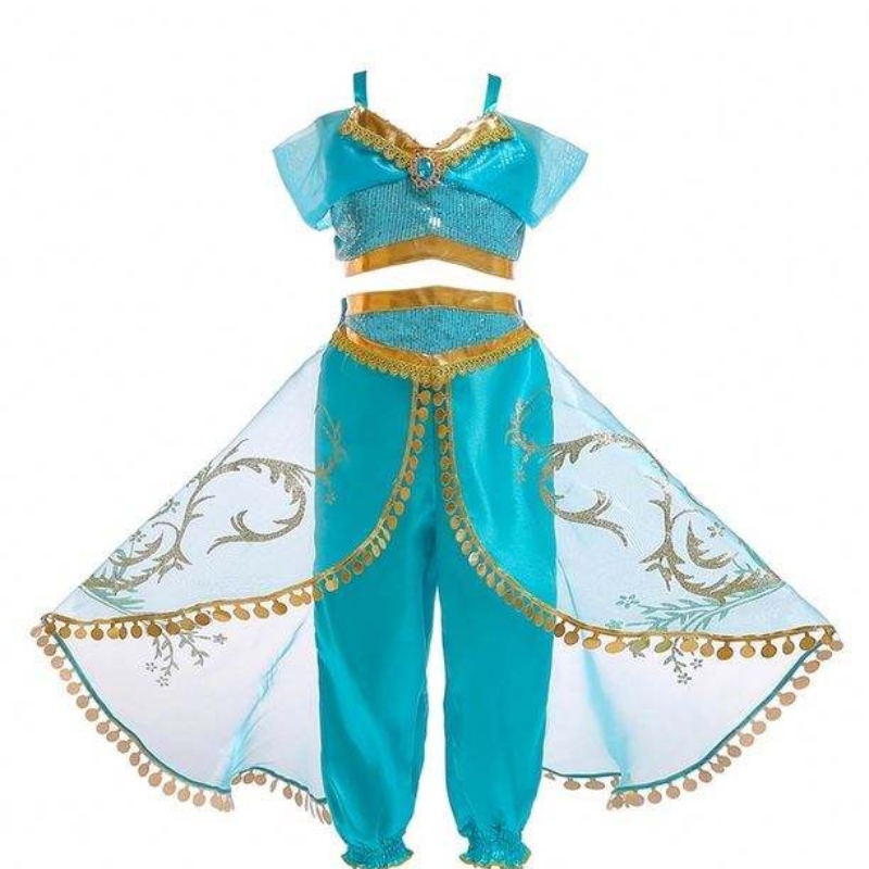 Aladdin Jasmine costume bambini bambini ragazze jasmine principessa costumi di balce della festa di halloween per bambini cosplay