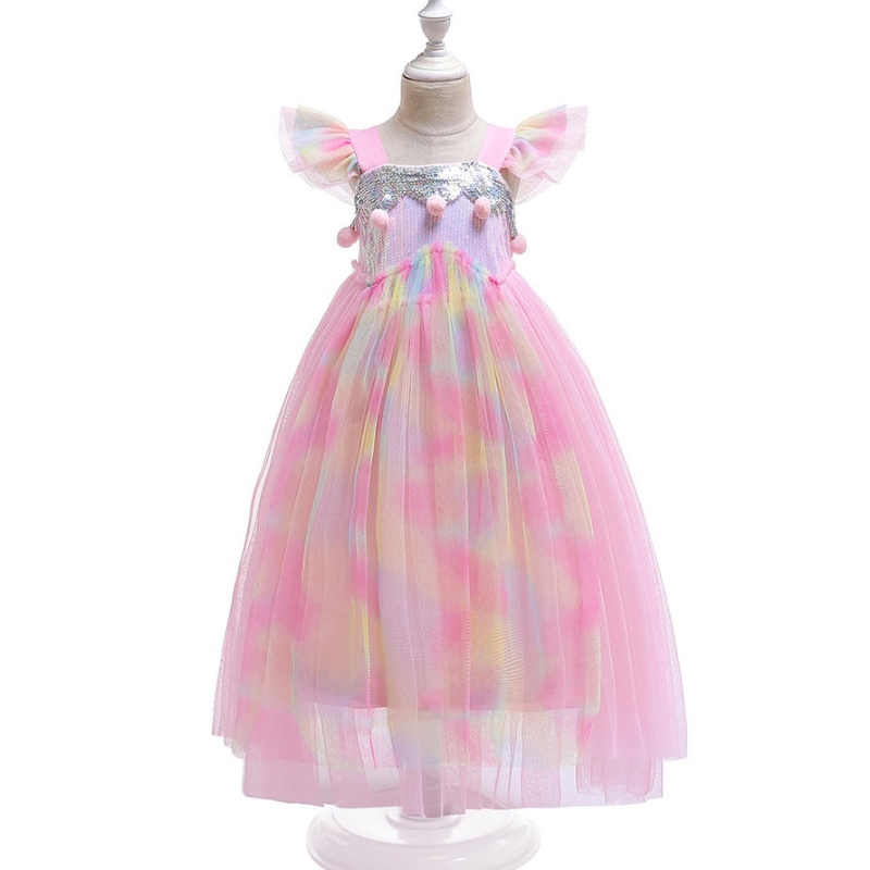 Vendita calda Bellissima principessa per bambini abbigliamento indossare feste di compleanno unica oricorno paillettes tutu abito per bambine