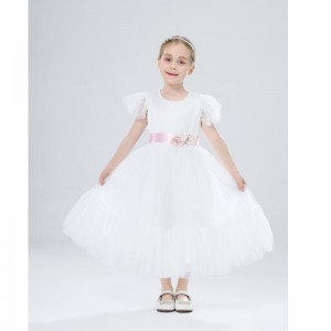 Abito da ragazza di fiori bambini abiti da sposa da damigella d\'onore per bambini abiti di tulle rosa ragazze boutique feste