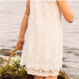 Abbigliamento da ragazza da ricamo estivo in pizzo età 2-12 abiti da principessa abito da fiorisce da esca da damigella d\'onore