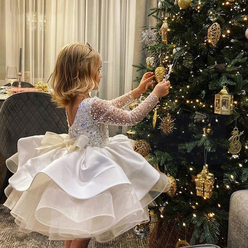 Abiti da ballo in paillettes principessa da fiore di fiori abiti da matrimonio