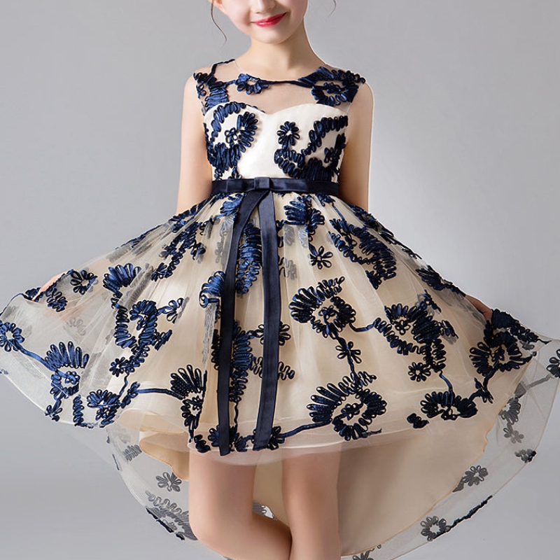 Abito per bambini per ragazze Costumi Birthday Nation Anno Nuovo Partito Date sera Elegante abito da ballo per bambini Elegante Principessa Summer 4-12