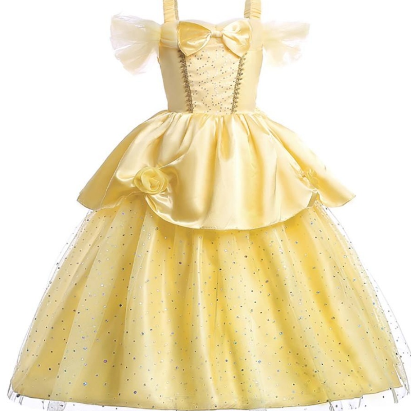 Girl Belle Princess Dress Kids Kids Beauty and the Beast Costume Girl Baby Christmas Princess Birthday Fancy Dress 2-10 anni