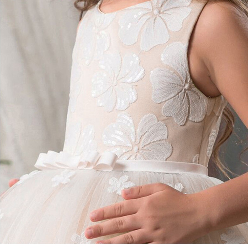 Vintage Flower Girls Dress for Wedding Bambini da sera Princess Party Copage abiti per bambini abiti per ragazze abiti formali