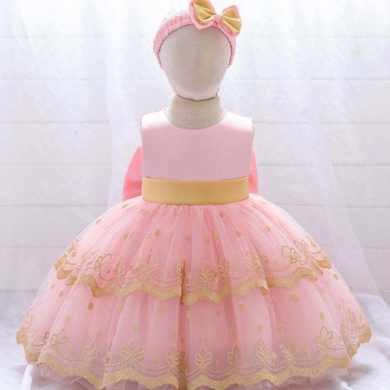 Baige Hot Sale Girl Wedding Flower Kids Lovely Clothing Party Girls \\ 'Short Birthday Bath Didler Abiti per 2 anni