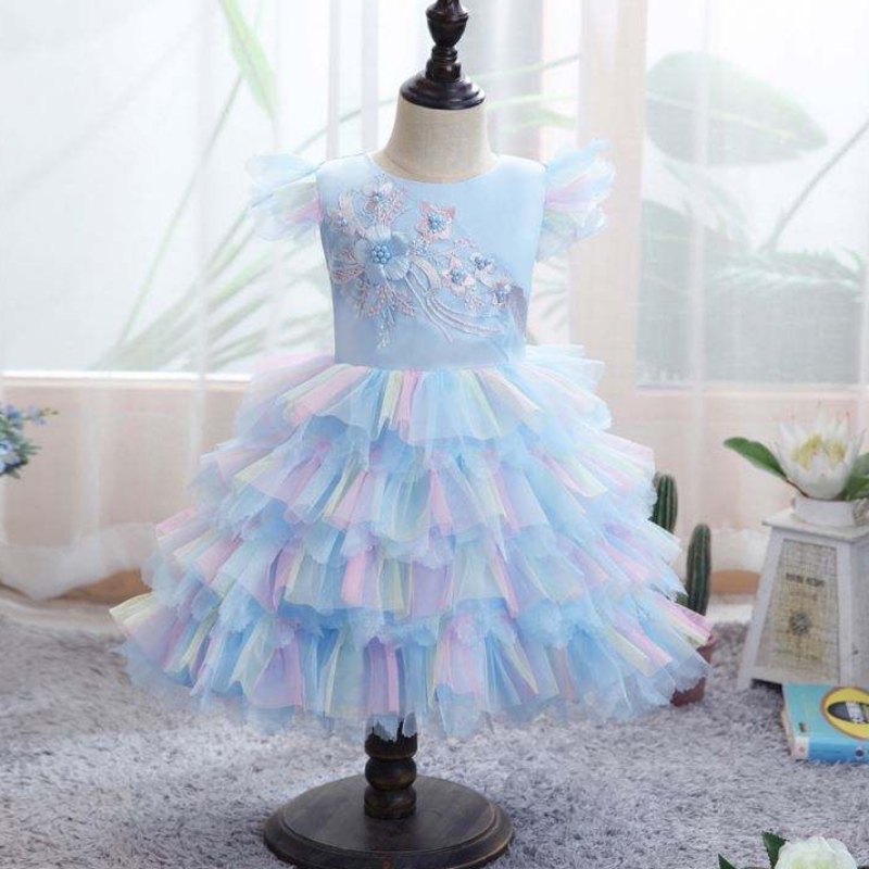 Baige Girls \\ 'vestito a maniche corte per balletto coloratonuove ragazze \\' principessa abito abito design d0755