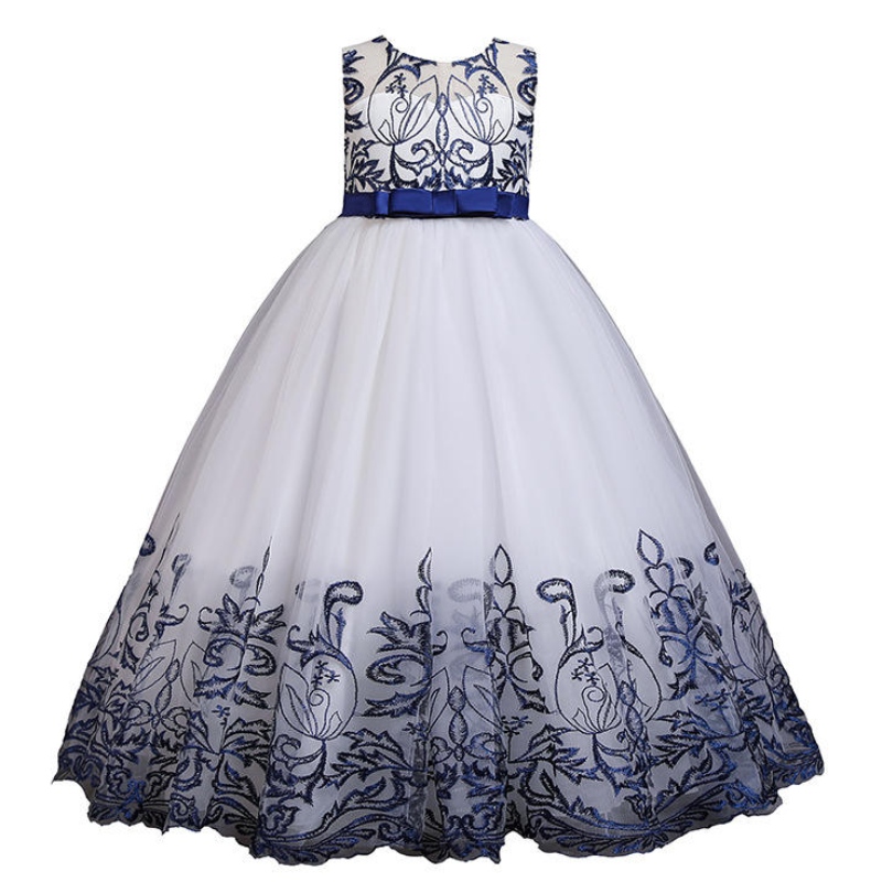 Abito da fiore per bambini estivi eleganti ricami in pizzo principessa vestito da festa per bambini bambini abiti da compleanno di capodanno per ragazze