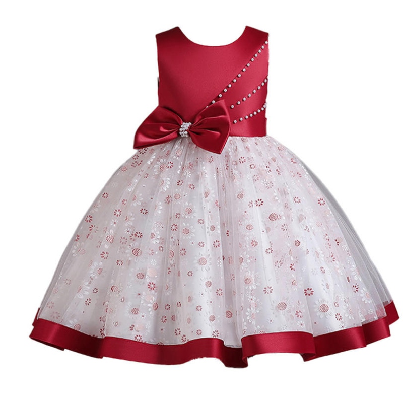 Flower Girl Wedding Princess Dress Dress Abito per le performance per la festa di compleanno di 1 ° anno