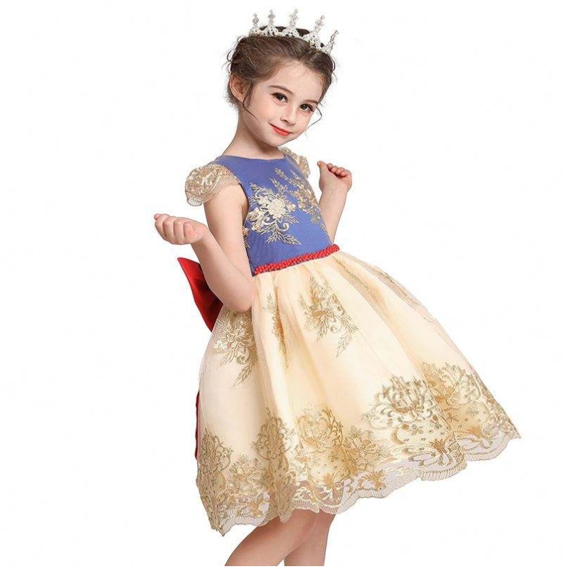 2020 Nuovi bambini Abbigliamento Maxi perdite Back Girl Dress in pizzo abito principessa L5192