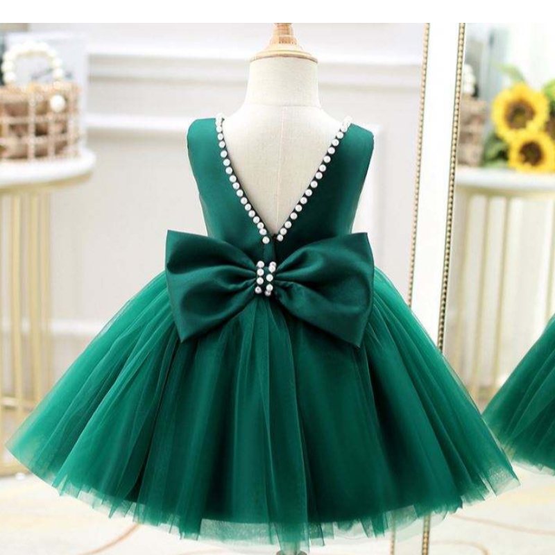 Baige Toddler Princess Flower V Back Dreed Dreed Baby Baby Birthday Fedding Party Dresses