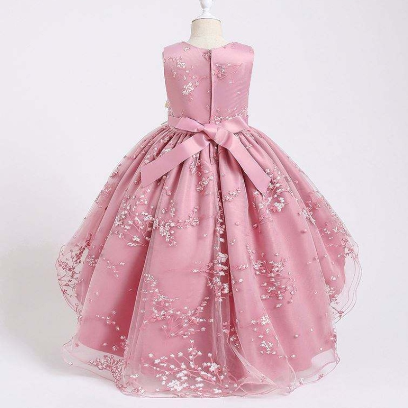 Abito da festa per bambini Tailing Princess Gonna Girl Girl Wedding Flower Girl Dresses con bellissimo pizzo