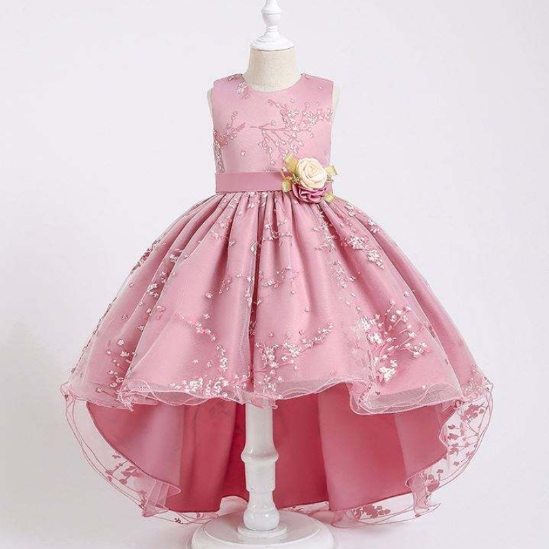 Abito da festa per bambini Tailing Princess Gonna Girl Girl Wedding Flower Girl Dresses con bellissimo pizzo