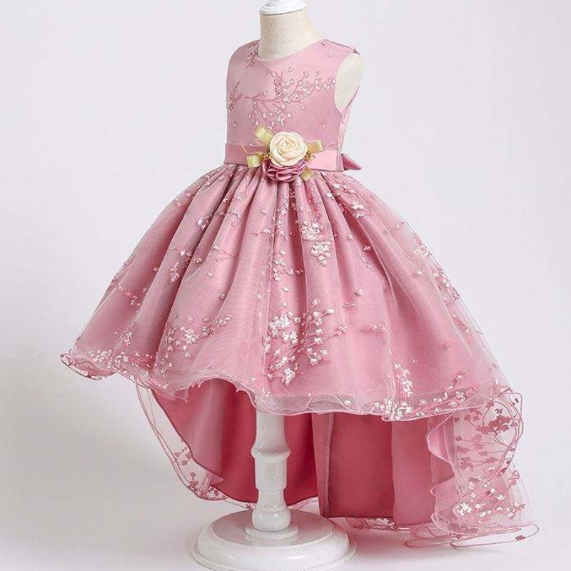 Abito da festa per bambini Tailing Princess Gonna Girl Girl Wedding Flower Girl Dresses con bellissimo pizzo