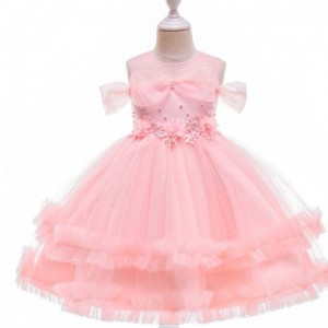 Baige New Baby Kids Clothes Lovely Flower Girl Girl Formale Birthday Party Dress