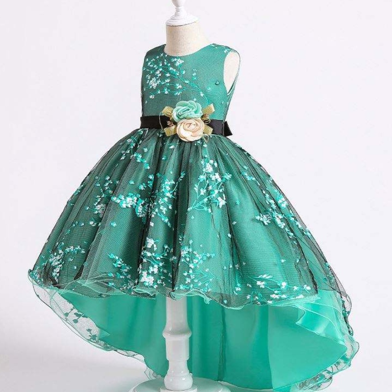 Baige Children Dress Girls Girl Wedding Abito da sposa Fronta Western Party Wear Princess Girl \\ 's Abito 2153