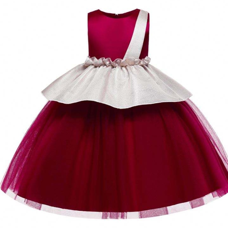 Abito a strati di baige abiti da sposa a colori verdi per bambini abiti da fiori