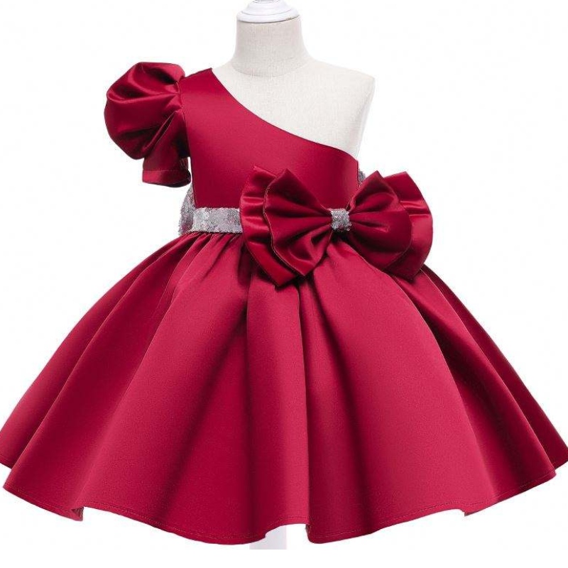 Baige Flower Seques Girls Summer Dresses Party Girl Girl Dresses Abbigliamento per bambini L0821