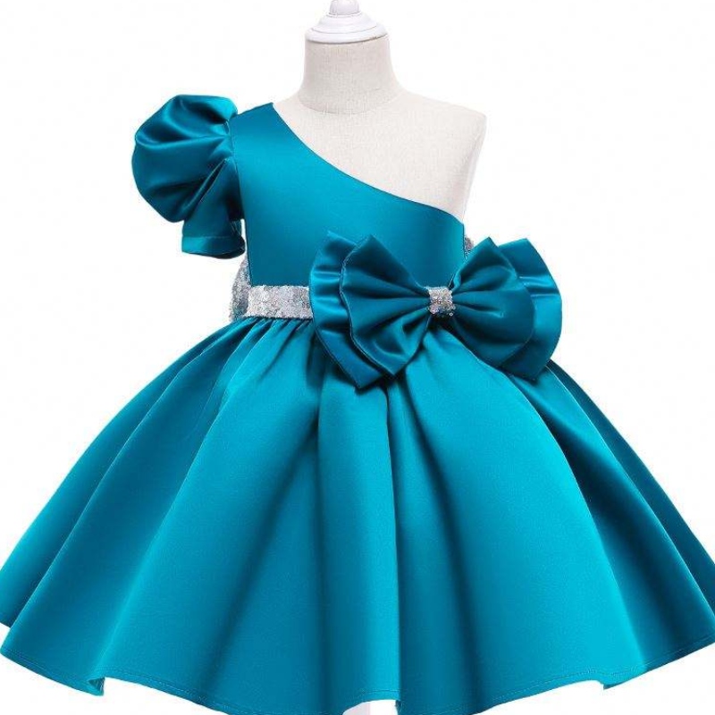 Baige Flower Seques Girls Summer Dresses Party Girl Girl Dresses Abbigliamento per bambini L0821