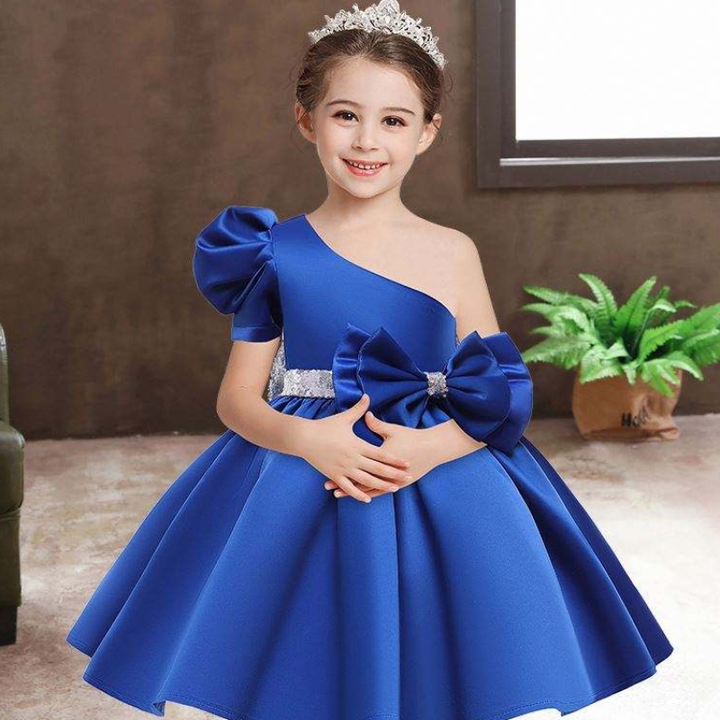 Baige Flower Seques Girls Summer Dresses Party Girl Girl Dresses Abbigliamento per bambini L0821