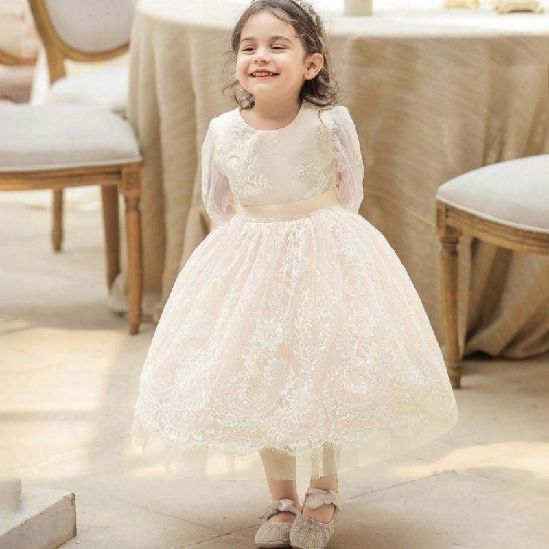 Baige Flower Kids Baby Cake Dress Children Design Girl Girl Party Wear