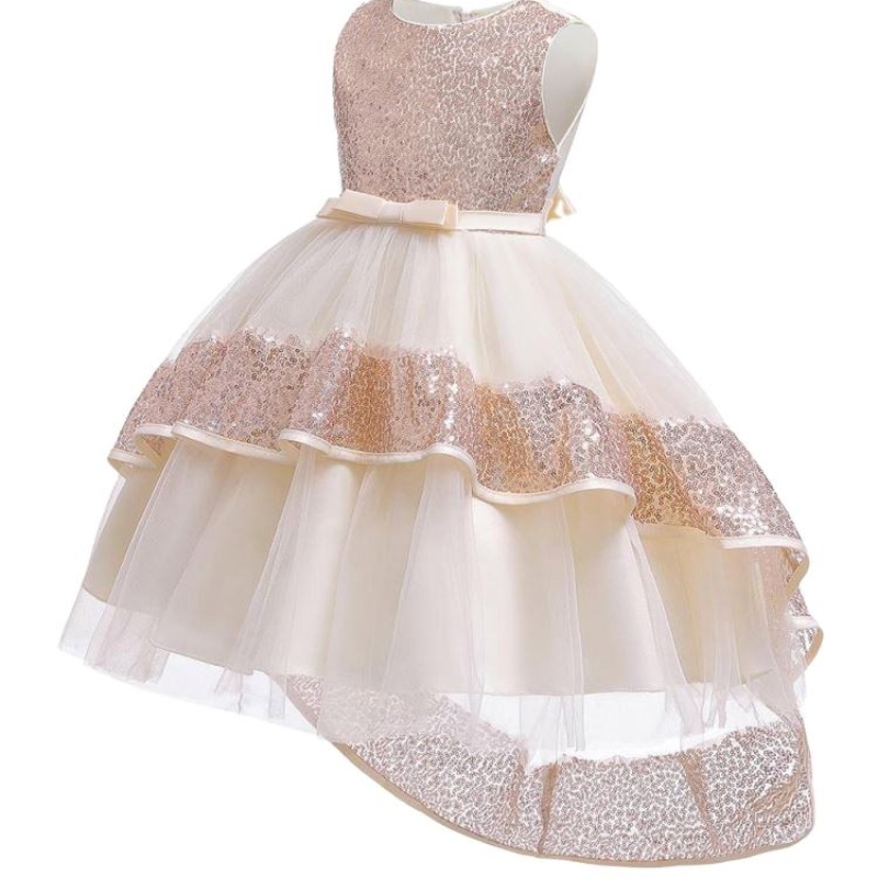 Bambini di alta qualità bambine che finiscono abiti da ballo da ballo da festa per matrimoni